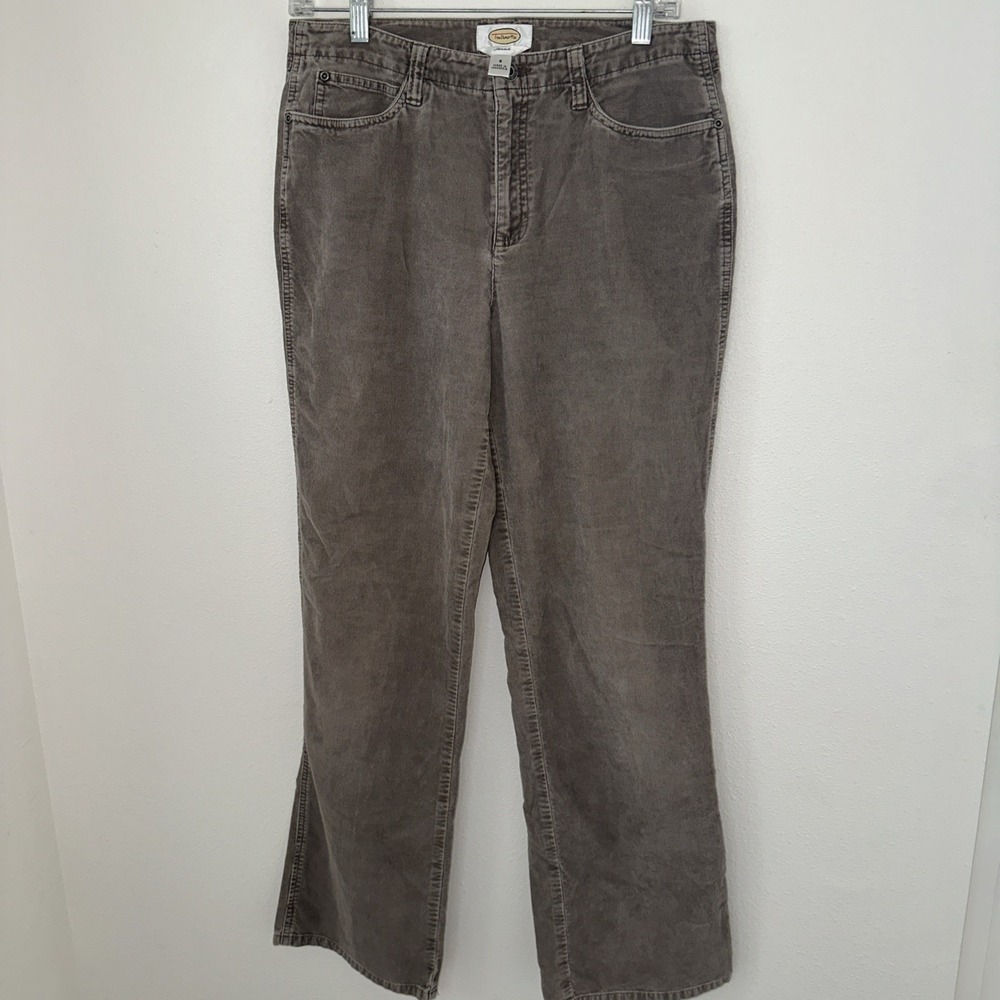 Talbots Heritage Corduroy Pants Womens 8 Brown Cotton Stretch Straight Leg